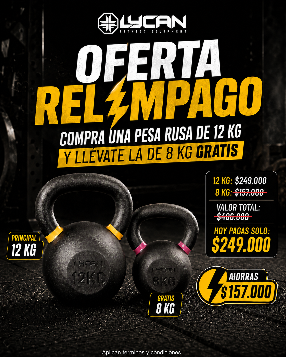 Oferta relámpago Pesa rusa de 12 kg + la de 8 kg gratis